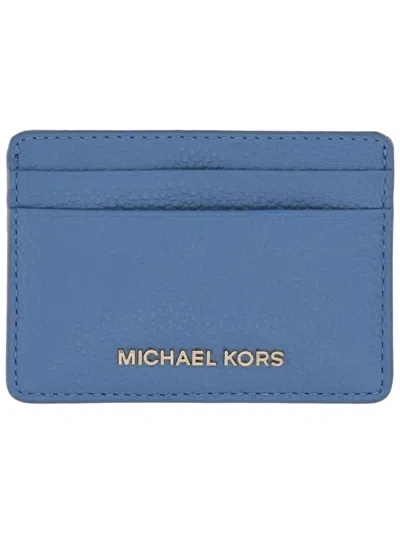 Michael Kors Card Holder With Logo In Blue