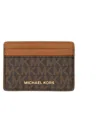 Michael Kors Card Holder With Logo In Brown