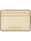 Michael Kors Logo Embossed Card Holder In Gold