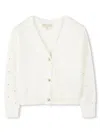 Michael Kors Eyelet-detail Buttoned Cardigan In White