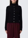 Michael Kors Stretch Wool Blend Cardigan With Crew Neck In Black