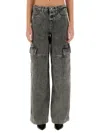 Michael Kors Belted Straight Leg Jeans In Grey