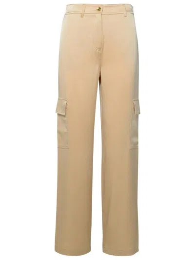 MICHAEL KORS MICHAEL KORS CARGO PANTS IN GOLD TRIACETATE BLEND