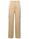 Michael Kors Satin Cargo Trousers In Gold