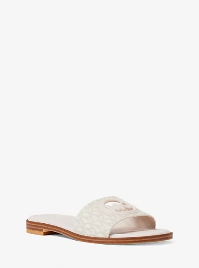 Michael Kors Carissa Signature Logo Slide Sandal In White