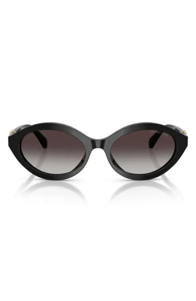 Michael Kors Carlazzo 55mm Gradient Oval Sunglasses In Black