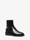 Michael Kors Carlisle Low Heels Ankle Boots In Black Leather In Black