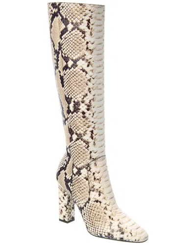 Michael Kors Carly Runway Python-embossed Leather Knee-high Boot In Brown