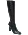 Michael Kors Carly Runway Python-embossed Leather Knee-high Boot In Green