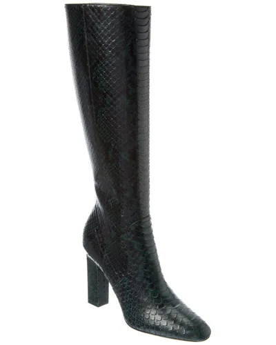 MICHAEL KORS CARLY RUNWAY PYTHON-EMBOSSED LEATHER KNEE-HIGH BOOT