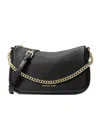 Michael Kors Carmela Medium Pebble Leather Dual-purpose Cross-body Bag In Black