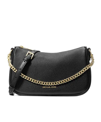 Michael Kors Carmela Medium Pebble Leather Dual-purpose Cross-body Bag In Black