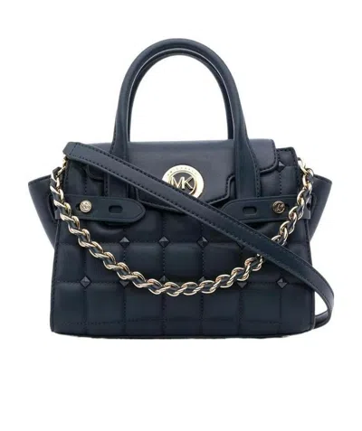 Michael Kors Carmen Extra-small Quilted Satchel Bag In Black