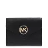 Michael Kors Carmen Tri-fold Leather Wallet In Black