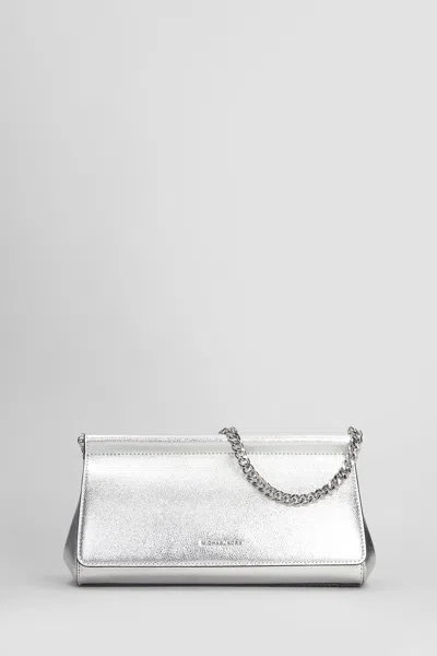 Michael Kors Carmine Shoulder Bag In Silver Leather