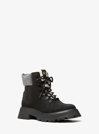 Michael Kors Caro Embellished Hiker Boot In Black