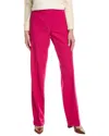 Michael Kors Collection Carolyn Flat Front Wool Straight Leg Trouser In Pink