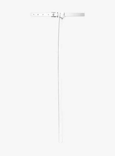 Michael Kors Caroyln Leather Waist Belt In White