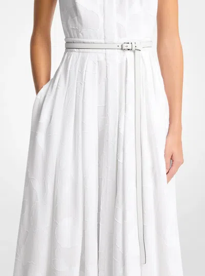 Michael Kors Caroyln Leather Waist Belt In White
