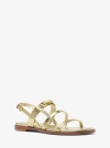 Michael Kors Carson Crackled Metallic Leather Sandal In Gold