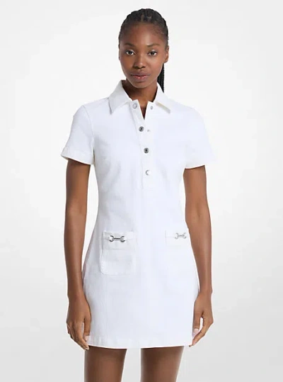 Michael Kors Carson Denim Mini Dress In White