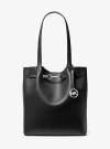 Michael Kors Carson Large Pebbled Leather Tote Bag In Black