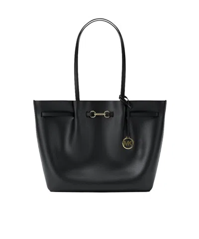 Michael Kors Carson Large Pebbled Leather Tote Bag In Black