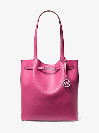 Michael Kors Carson Large Pebbled Leather Tote Bag In Pink