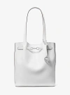 Michael Kors Carson Large Pebbled Leather Tote Bag In White