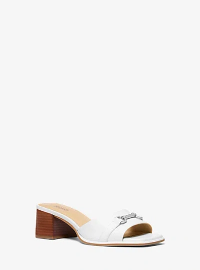 Michael Kors Carson Leather Mule In White