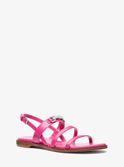 Michael Kors Carson Leather Sandal In Pink