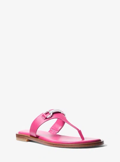 Michael Kors Carson Leather Sandal In Pink
