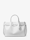 Michael Kors Carson Medium Signature Logo Satchel In White