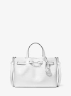 Michael Kors Carson Small Crocodile Embossed Satchel In White