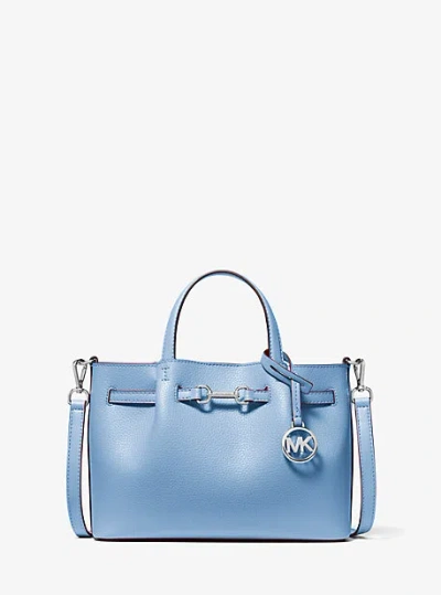 Michael Kors Carson Small Pebbled Leather Satchel In Blue