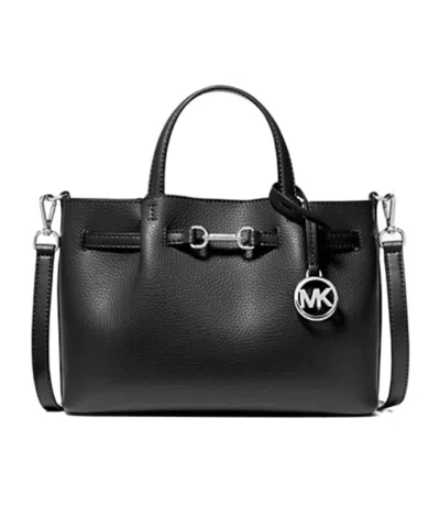 Michael Kors Carson Small Pebbled Leather Satchel In Blue
