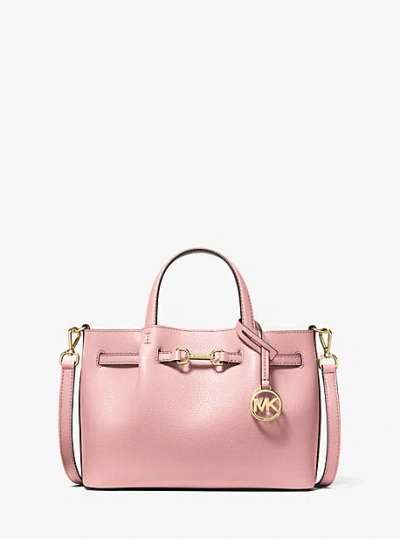 Michael Kors Carson Small Pebbled Leather Satchel In Pink