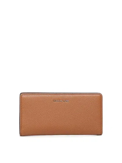 Michael Kors Bryant Leather Wallet With Logo In Brown