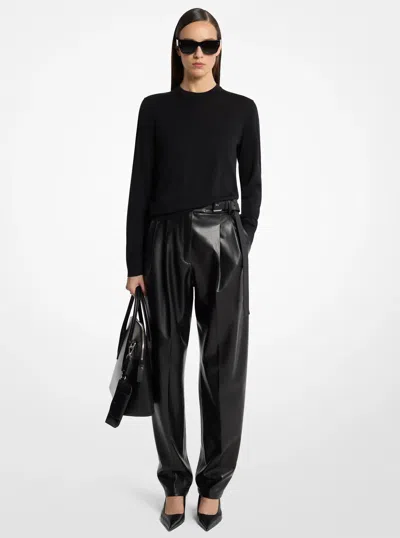 Michael Kors Cashmere And Wool Blend Sweater In Black