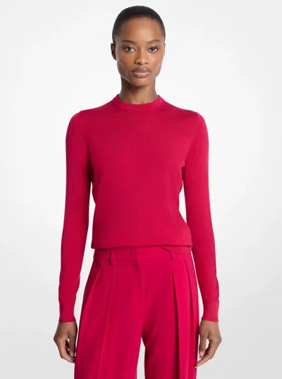 Michael Kors Cashmere And Wool Blend Sweater In Pink