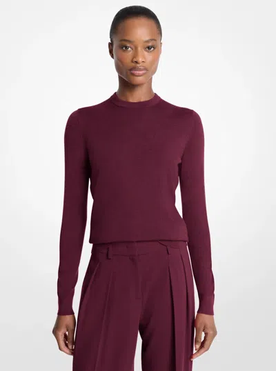 Michael Kors Cashmere And Wool Blend Sweater In Brown