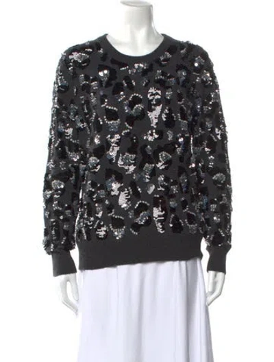 Pre-owned Michael Kors Cashmere Animal Print Sweater In Gray