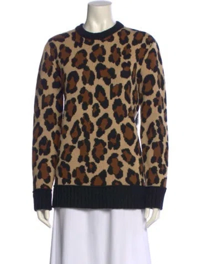 Pre-owned Michael Kors Cashmere Animal Print Sweater In Multi