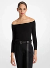 Michael Kors Cashmere Ballet Pullover Top In Black