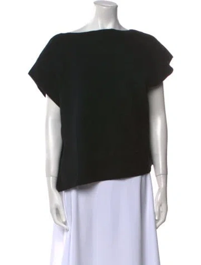 Pre-owned Michael Kors Cashmere Bateau Neckline Sweater In Black