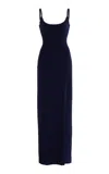 Michael Kors Cashmere-blend Maxi Dress In Navy