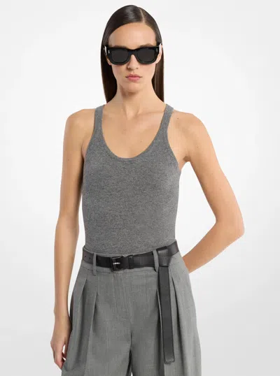 Michael Kors Cashmere Blend Tank Top In Gray