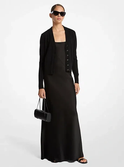 Michael Kors Cashmere Cardigan In Black