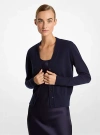 Michael Kors Cashmere Baby Cardigan Sweater In Blue