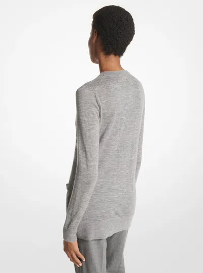 Michael Kors Cashmere Cardigan In Gray